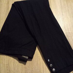 Soho Apparel, Black pull on pants, Medium, Silver Buttons on Ankle